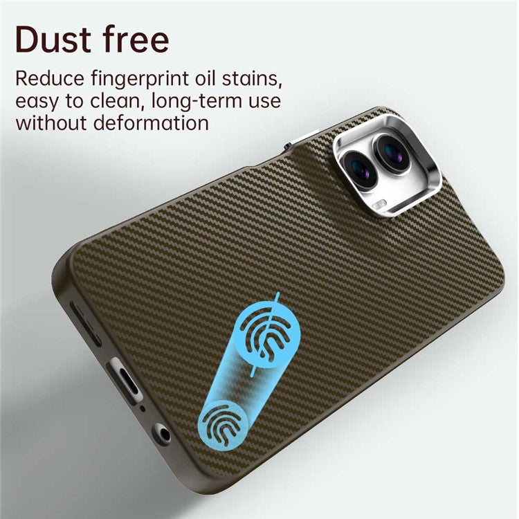 For Motorola Moto G35 5G Case Cell Phone Hybrid Back Cover Carbon Fiber Texture - Brown