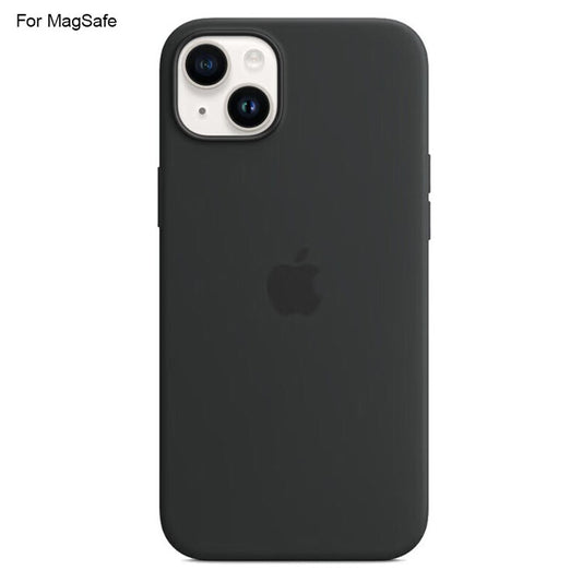 For iPhone 14 Plus Case Compatible with MagSafe Liquid Silicone Phone Back Cover [Induction Popover] - Black