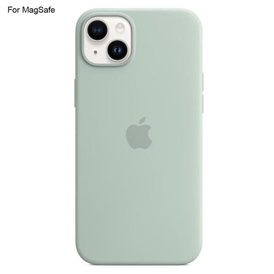 For iPhone 14 Case Compatible with MagSafe Liquid Silicone Phone Back Cover [Induction Popover] - Light Green