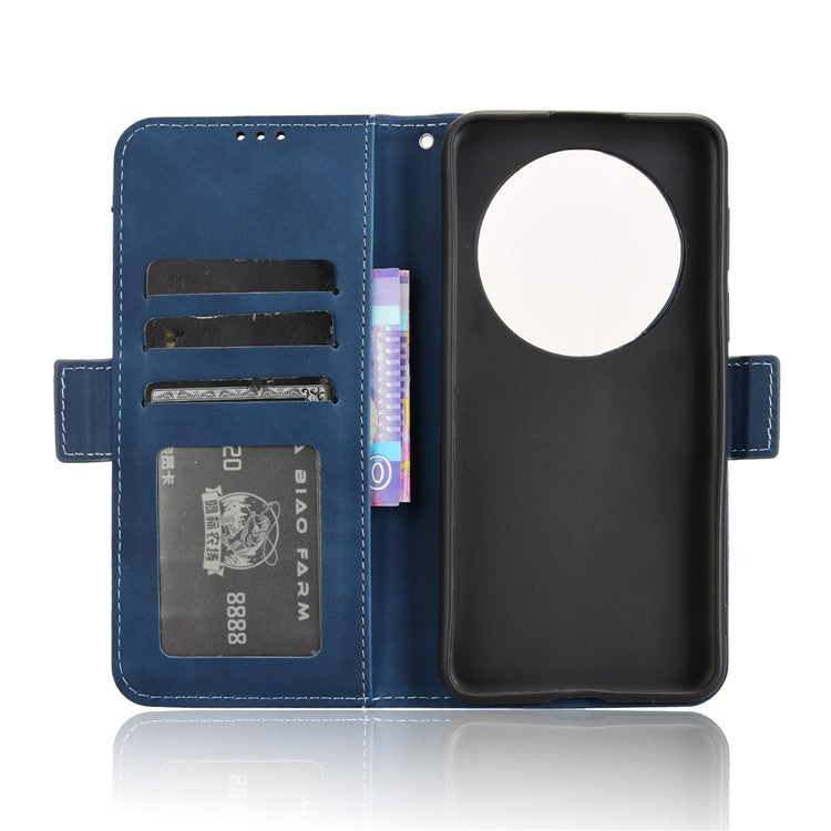 For Huawei Mate 70 Leather Case Phone Wallet Cover with Multiple Card Slots - Blue