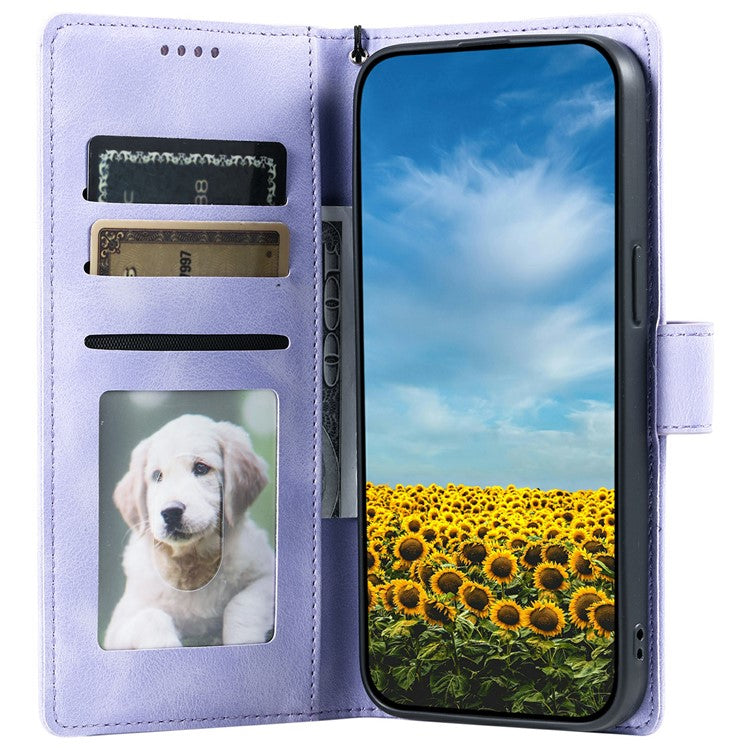 For Motorola Moto G35 5G Case Imprinted Totem Skin Feel Wallet Leather Phone Cover - Purple