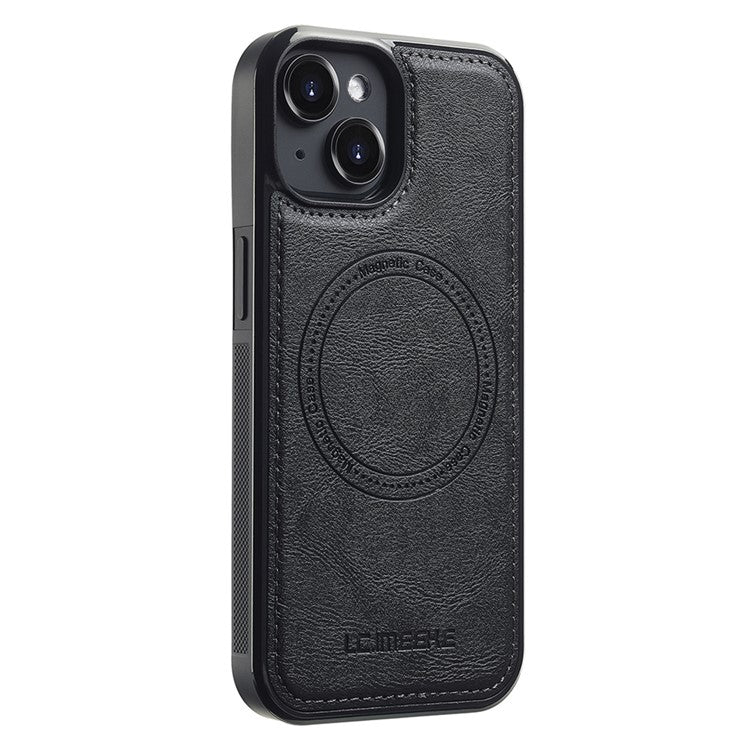 LC.IMEEKE L3 For iPhone 14 Plus Magnetic Case Detachable Card Holder Leather TPU Mobile Cover - Black