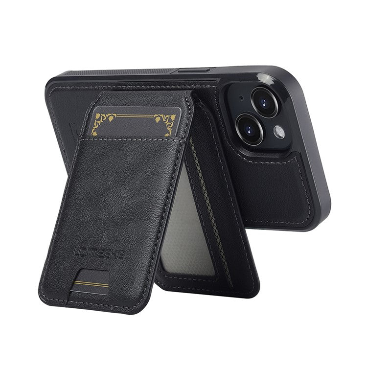 LC.IMEEKE L3 For iPhone 14 Plus Magnetic Case Detachable Card Holder Leather TPU Mobile Cover - Black