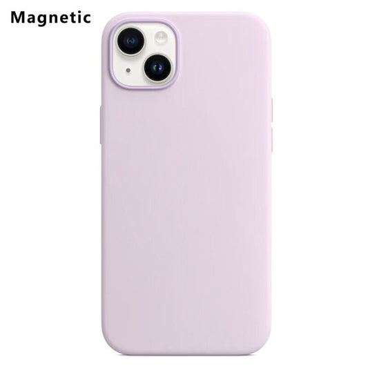 For iPhone 14 Plus Compatible with MagSafe Liquid Silicone Phone Back Cover (No Logo) - Light Purple