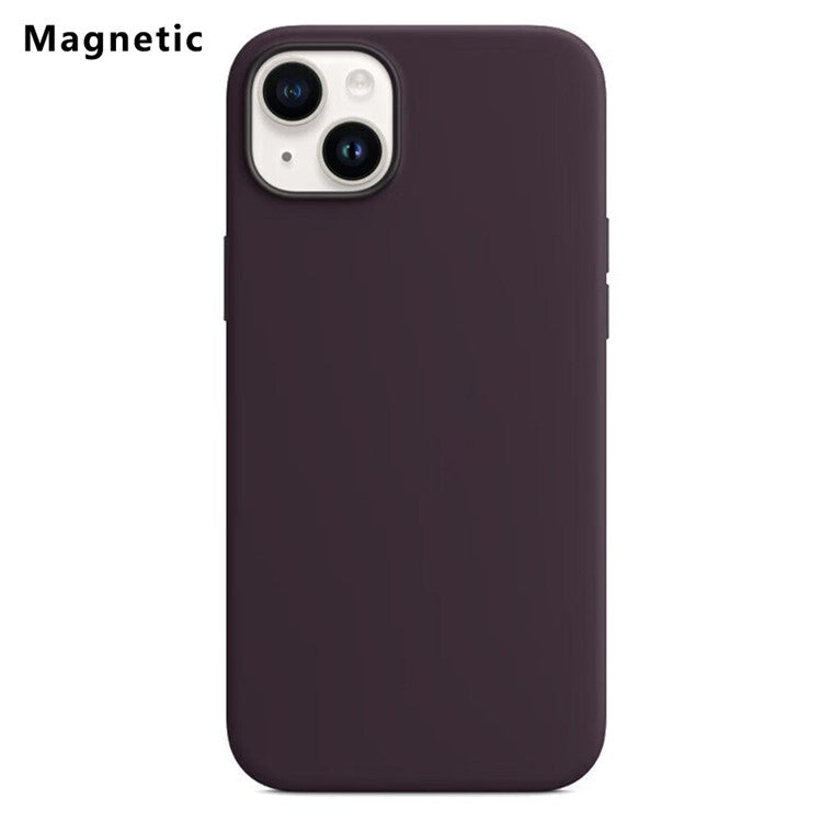 For iPhone 14 Compatible with MagSafe Liquid Silicone Phone Back Cover (No Logo) - Dark Purple