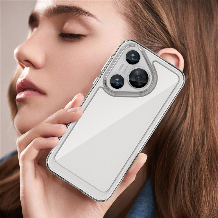 WANLONFENG MF Series for Huawei Pura 70 Case TPU+Acrylic Clear Phone Cover with Tempered Glass Film
