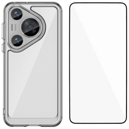 WANLONFENG MF Series for Huawei Pura 70 Pro+ / Pura 70 Pro Case TPU+Acrylic Clear Phone Cover with Tempered Glass Film
