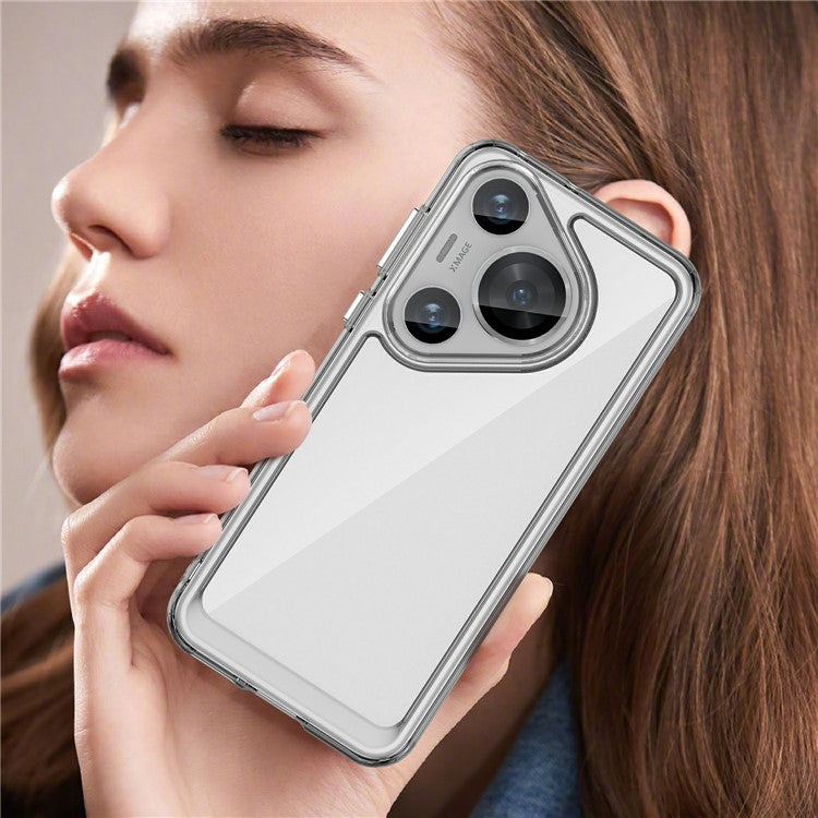 WANLONFENG MF Series for Huawei Pura 70 Pro+ / Pura 70 Pro Case TPU+Acrylic Clear Phone Cover with Tempered Glass Film