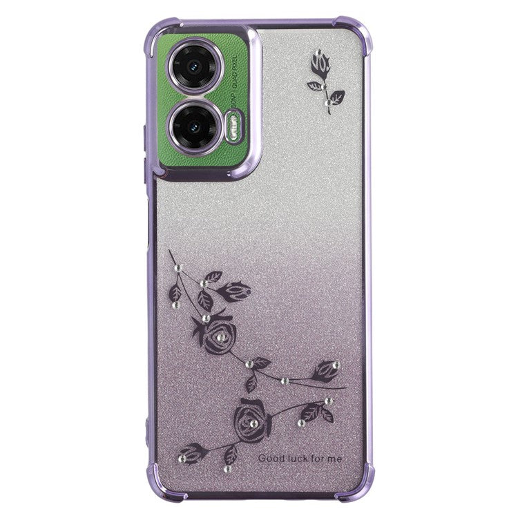 KADEM For Motorola Moto G35 5G Case Flower TPU Flexible Gradient Phone Cover - Purple