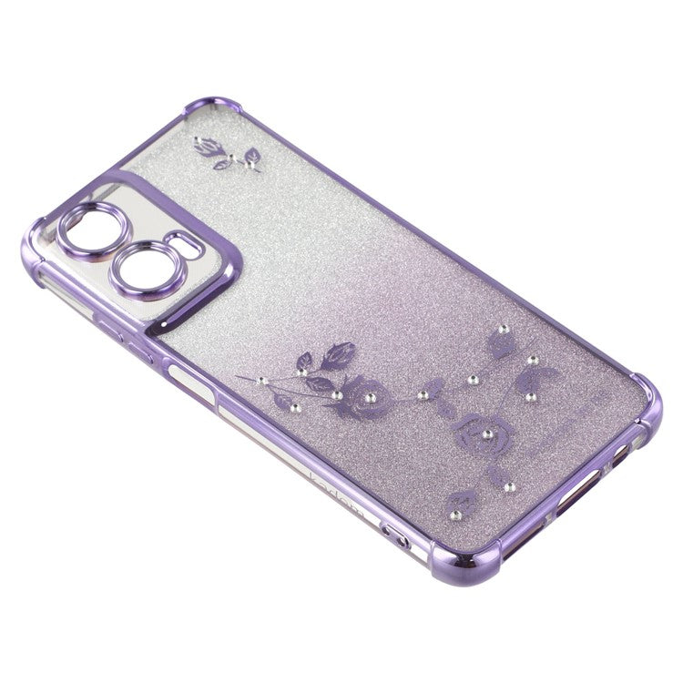 KADEM For Motorola Moto G35 5G Case Flower TPU Flexible Gradient Phone Cover - Purple