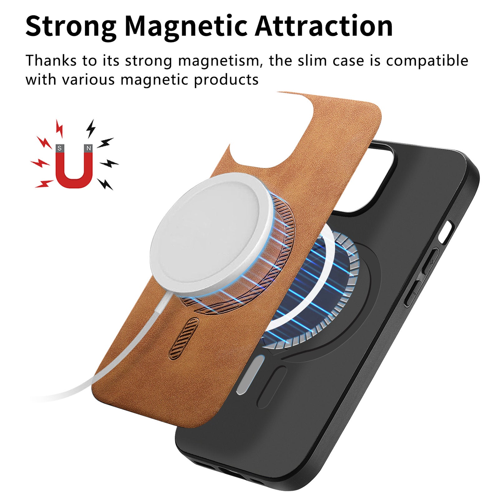 For Huawei Mate 70 Leather Back Case Compatible with MagSafe Skin-touch Phone Cover - Brown