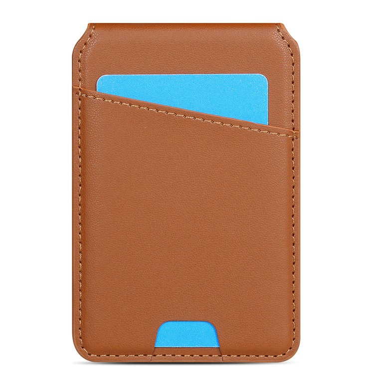 For iPhone 14 Case Compatible with MagSafe Detachable Card Holder Kickstand Leather Phone Back Cover - Brown