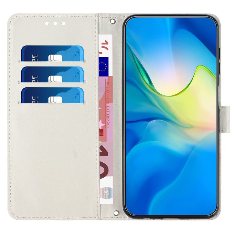 Stand Case for Motorola Moto G54 Power 5G / G14 4G / G54 5G / G64 5G Marble Pattern PU Leather Wallet Phone Cover - Pink  /  Green
