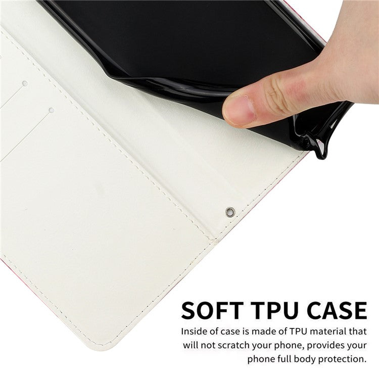 Stand Case for Motorola Moto G54 Power 5G / G14 4G / G54 5G / G64 5G Marble Pattern PU Leather Wallet Phone Cover - Purple
