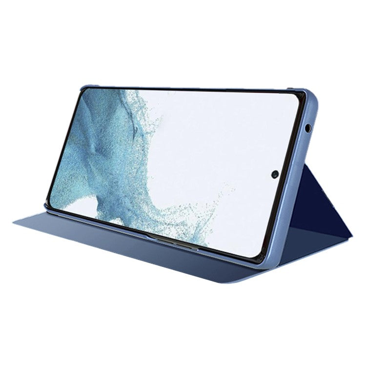 For Samsung Galaxy A26 5G Case View Window Stand Leather Flip Phone Cover - Blue