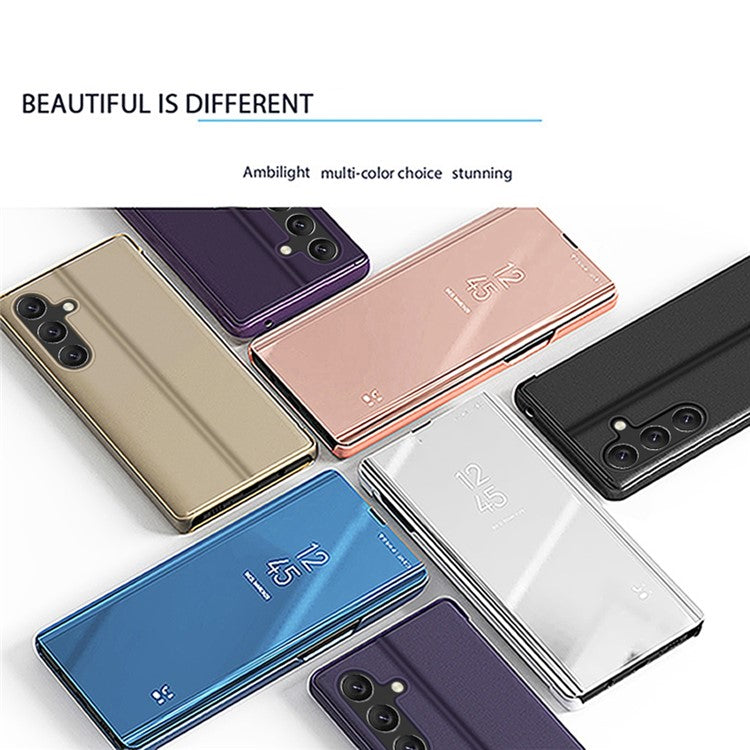 For Samsung Galaxy A26 5G Case View Window Stand Leather Flip Phone Cover - Blue