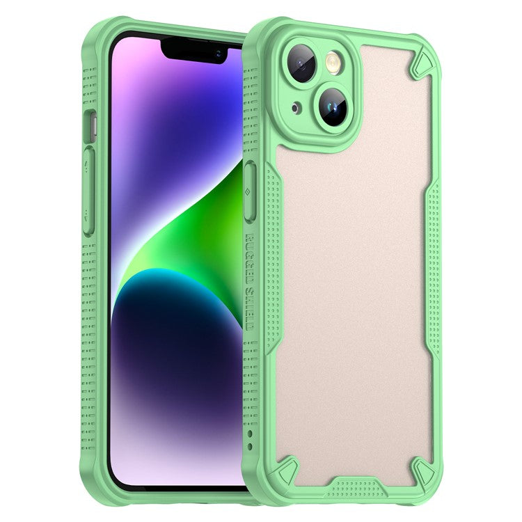 WANLONFENG MFFJ Series For iPhone 14 Case Anti Drop TPU Phone Back Cover with Screen Film - Green