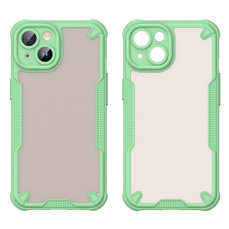 WANLONFENG MFFJ Series For iPhone 14 Case Anti Drop TPU Phone Back Cover with Screen Film - Green
