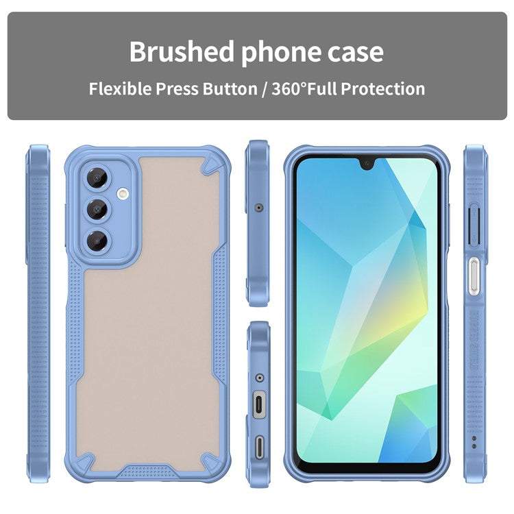 WANLONFENG MFFJ Series TPU Case for Samsung Galaxy A16 5G / A16 4G Anti Drop Phone Back Cover with Screen Film - Blue