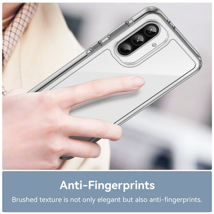 WANLONFENG MF Series for Samsung Galaxy A56 5G Case TPU Acrylic Clear Phone Cover with Tempered Glass Film