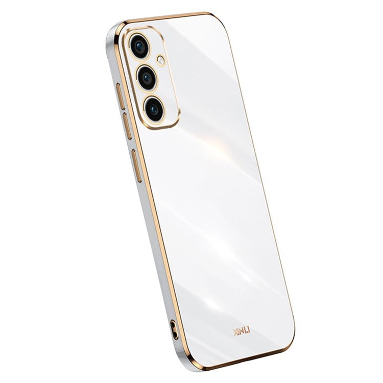 XINLI For Samsung Galaxy A36 5G Case TPU Phone Cover with Electroplating Frame - White