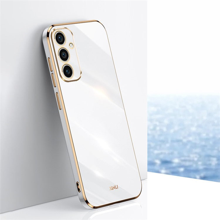 XINLI For Samsung Galaxy A36 5G Case TPU Phone Cover with Electroplating Frame - White