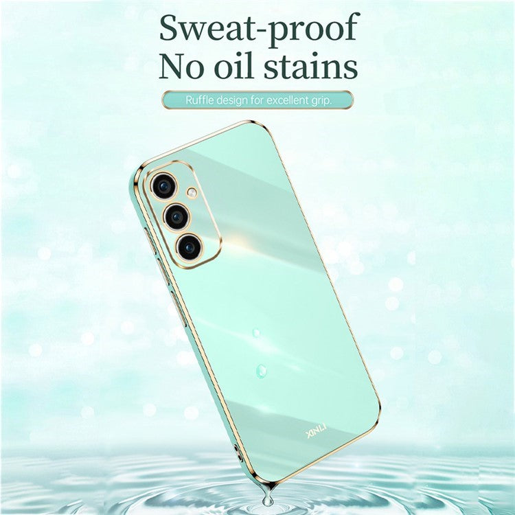 XINLI For Samsung Galaxy A36 5G Case TPU Phone Cover with Electroplating Frame - White