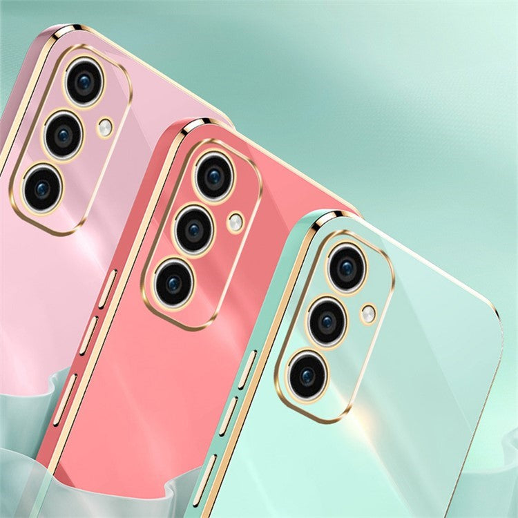 XINLI For Samsung Galaxy A36 5G Case TPU Phone Cover with Electroplating Frame - White
