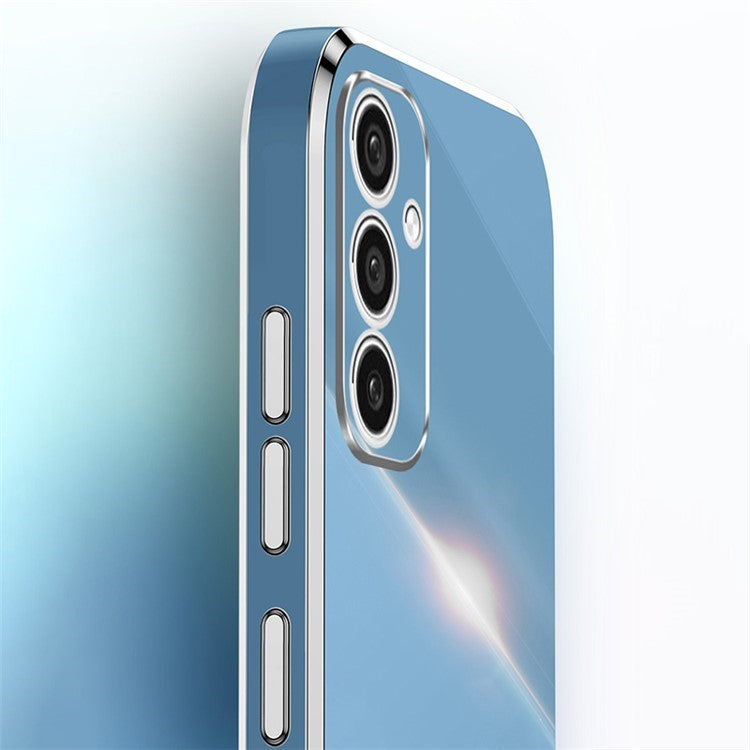 XINLI For Samsung Galaxy A36 5G Case Ring Kickstand Electroplating TPU Phone Cover - Blue