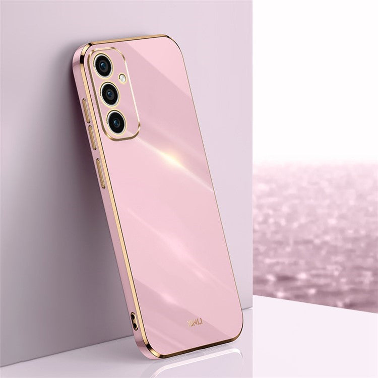 XINLI For Samsung Galaxy A56 5G Case TPU Phone Cover with Electroplating Frame - Purple