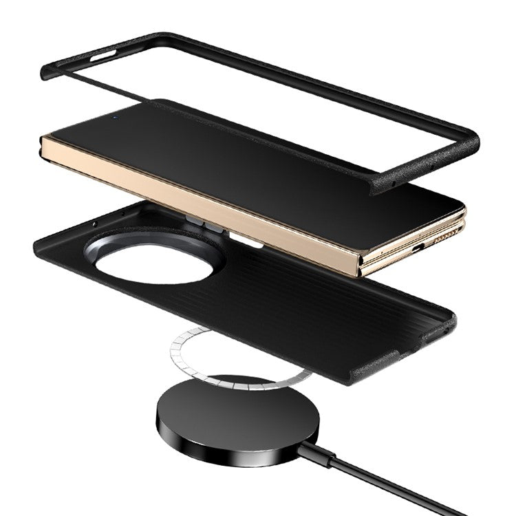 ABEEL For Huawei Mate X6 Case PC + Aluminum Alloy + PU Leather Phone Cover Compatible with MagSafe - Texture 2