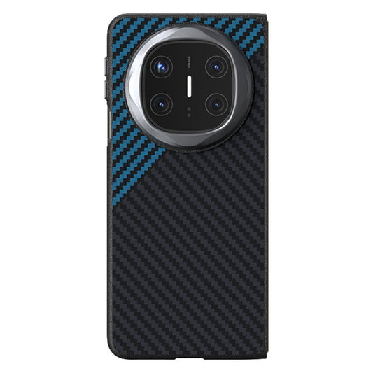 ABEEL For Huawei Mate X6 Case Compatible with MagSafe Carbon Fiber Texture Back Cover - Black  /  Blue