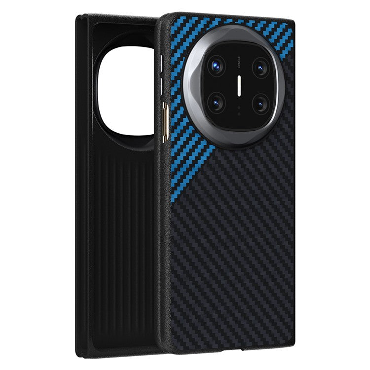 ABEEL For Huawei Mate X6 Case Compatible with MagSafe Carbon Fiber Texture Back Cover - Black  /  Blue
