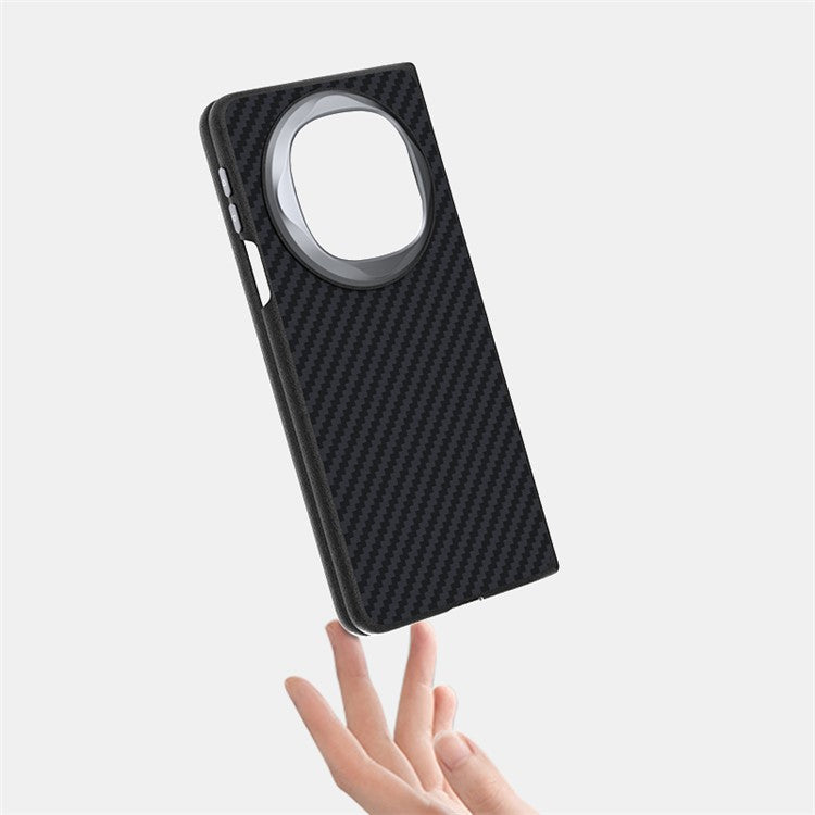 ABEEL For Huawei Mate X6 Case Compatible with MagSafe Carbon Fiber Texture Back Cover - Black  /  Blue