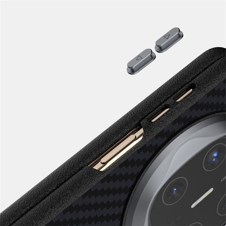ABEEL For Huawei Mate X6 Case Compatible with MagSafe Carbon Fiber Texture Back Cover - Black  /  Blue