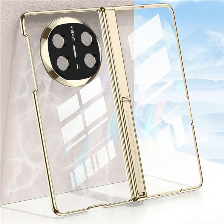 GKK For Huawei Mate X6 Case Ultra Clear Magnetic Hinge PC + Tempered Glass Phone Cover - Black