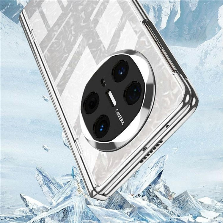 GKK For Huawei Mate X6 Case Ultra Clear Magnetic Hinge PC + Tempered Glass Phone Cover - Black