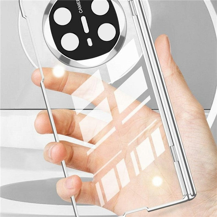 GKK For Huawei Mate X6 Case Ultra Clear Magnetic Hinge PC + Tempered Glass Phone Cover - Black