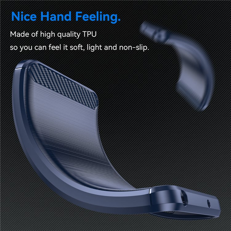 For Huawei Mate 70 Pro / 70 Pro+ Case Carbon Fiber Texture Brushed Phone Back Cover - Blue