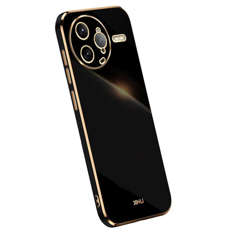 XINLI For Xiaomi Poco F7 Ultra 5G / Redmi K80 Pro 5G Case TPU Phone Cover with Electroplating Frame - Black
