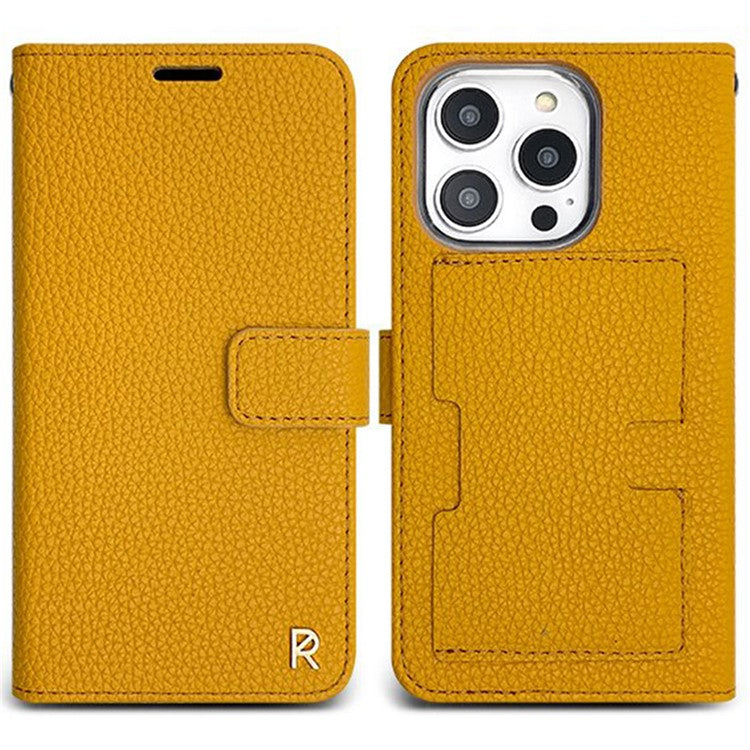 SIMPLY ROAR For iPhone 14 Pro Case with Wallet Card Holder Leather Phone Cover - Orange