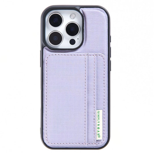 SIMPLY ROAR For iPhone 14 Pro Case with Card Holder Kickstand Retro Leather Back Cover - Light Purple