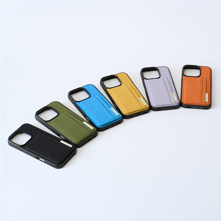 SIMPLY ROAR For iPhone 14 Pro Case with Card Holder Kickstand Retro Leather Back Cover - Light Purple