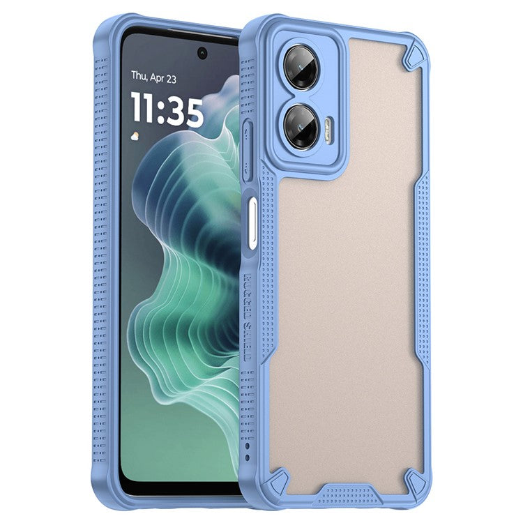 For Motorola Moto G35 5G Case Hybrid Frosted Phone Back Cover - Blue