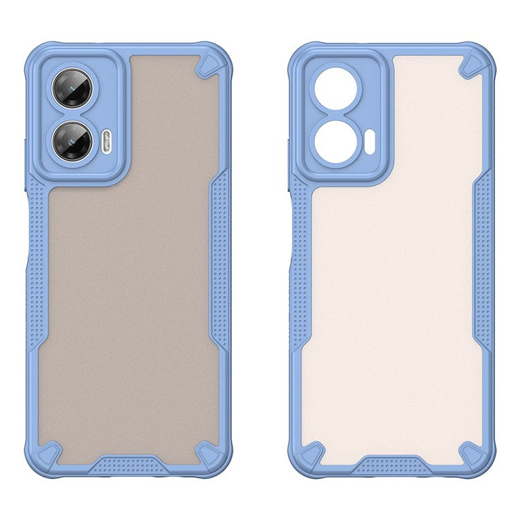 For Motorola Moto G35 5G Case Hybrid Frosted Phone Back Cover - Blue