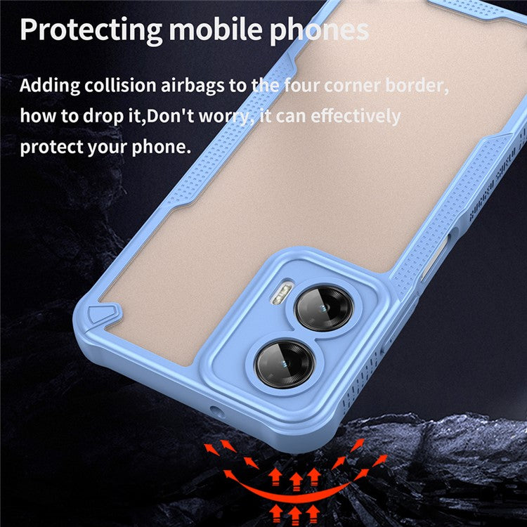 For Motorola Moto G35 5G Case Hybrid Frosted Phone Back Cover - Blue