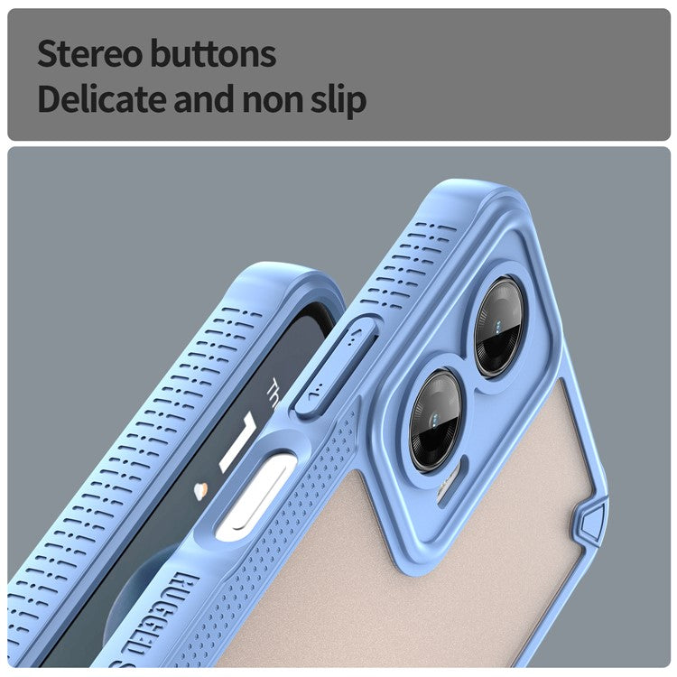 For Motorola Moto G35 5G Case Hybrid Frosted Phone Back Cover - Blue