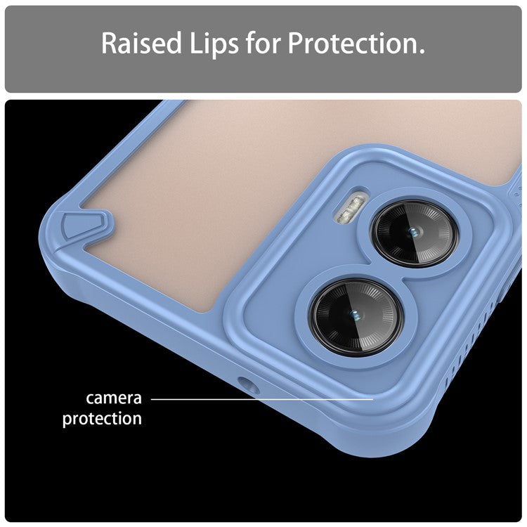 For Motorola Moto G35 5G Case Hybrid Frosted Phone Back Cover - Blue