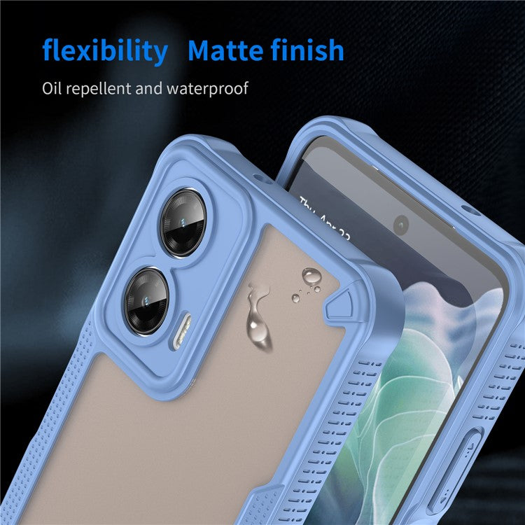 For Motorola Moto G35 5G Case Hybrid Frosted Phone Back Cover - Blue