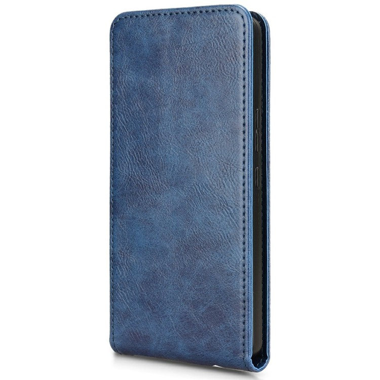 For Asus Zenfone 11 Ultra 5G Case with Card Slot Magnetic Vertical Flip Leather Phone Cover - Dark Blue